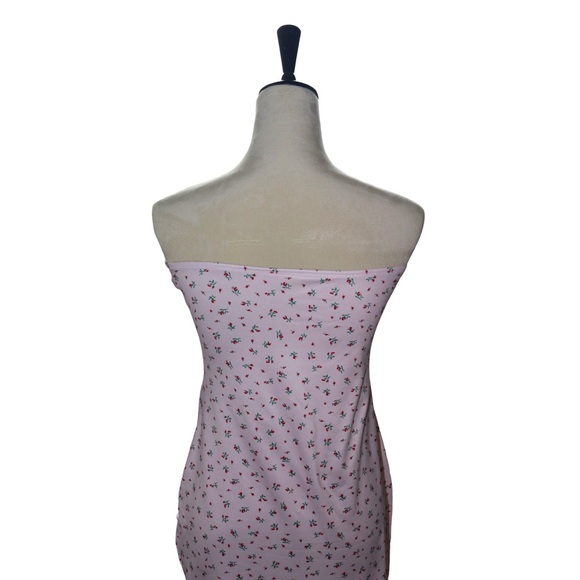 SHEIN MOD Summer Going Out Pink Floral Print Tube Bodycon Dress - Picture 5 of 5